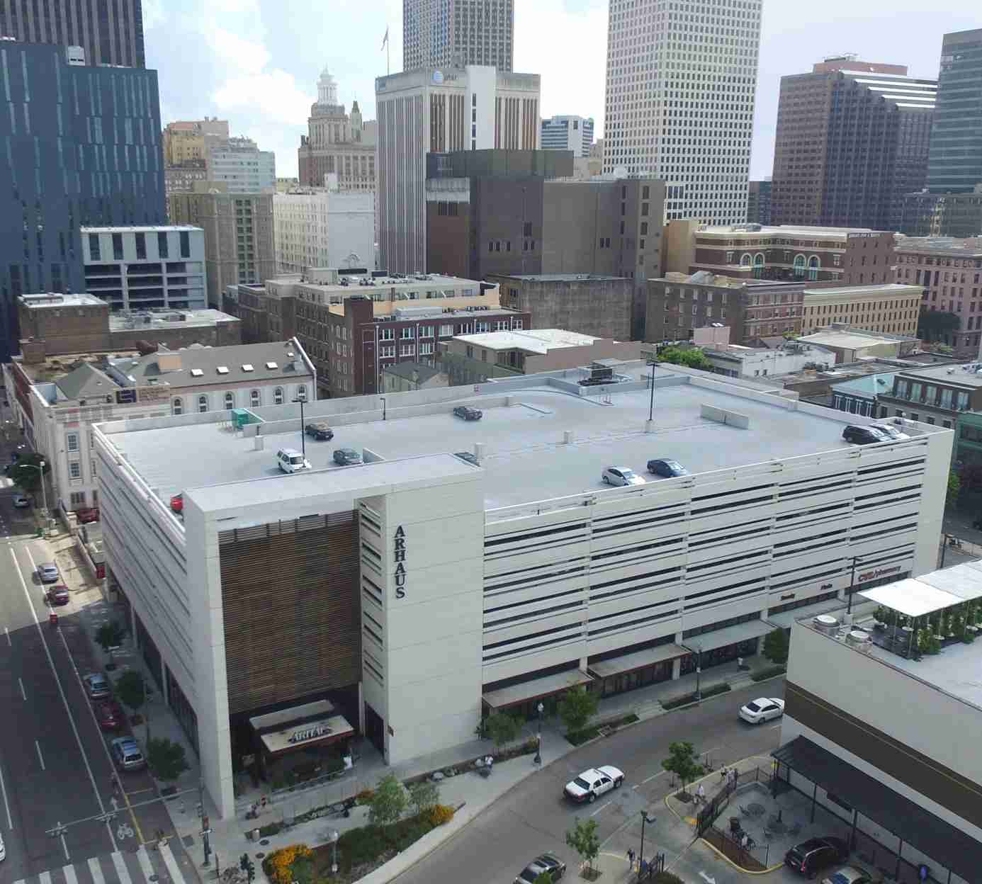 Tindall Corporation Parking Deck Precast Concrete The Park at South Market Aerial New Orleans Louisiana