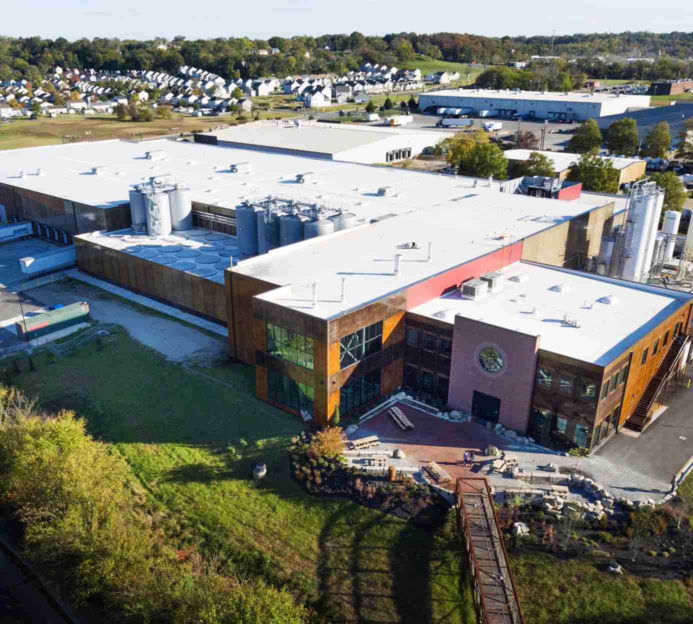 Tindall Corporation Manufacturing Wall Panel System Precast Concrete Stone Brewing Aerial Richmond Virginia