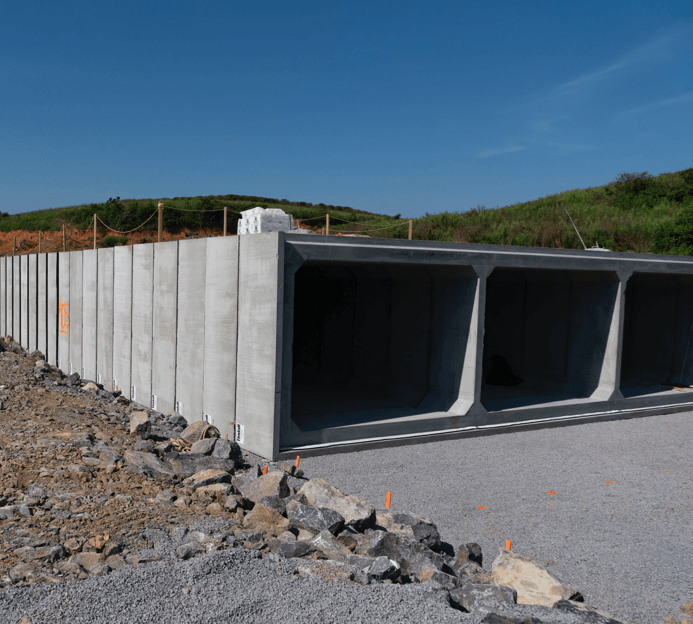 Highlands-Airport row of concrete slabs